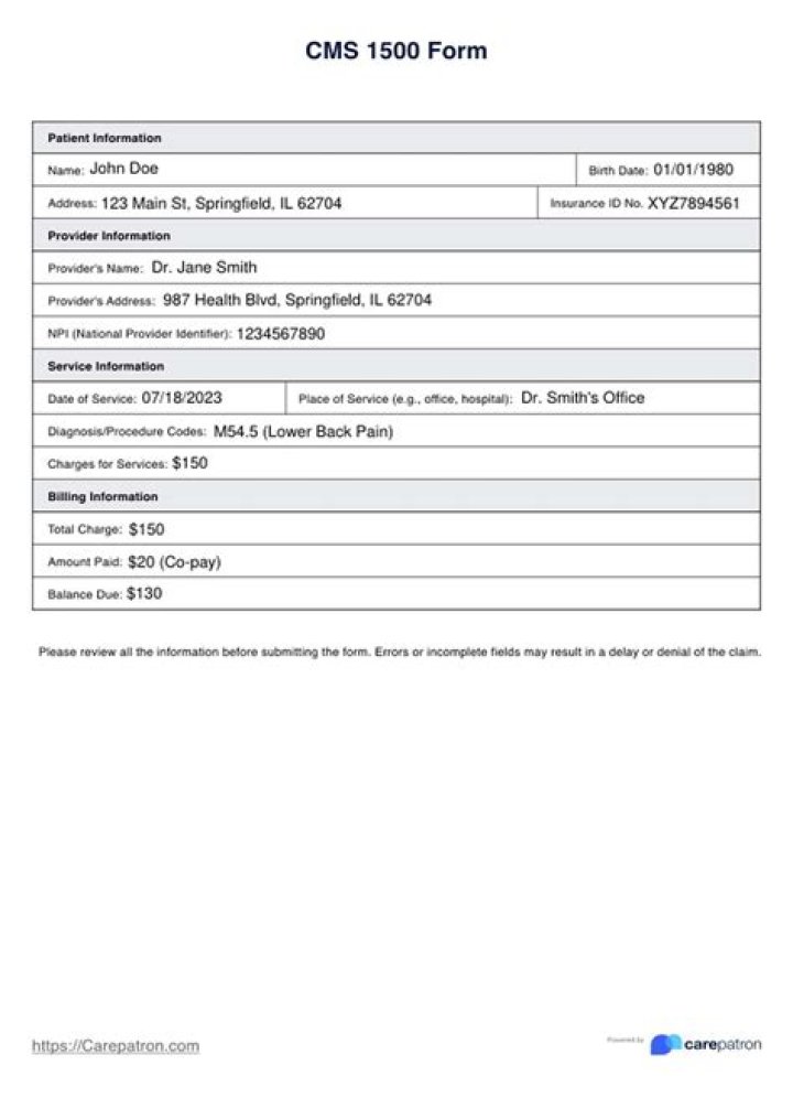 Can CMS 1500 forms be handwritten