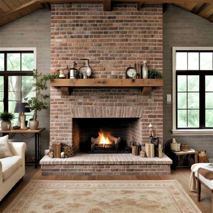 Can fireplace brick be stained