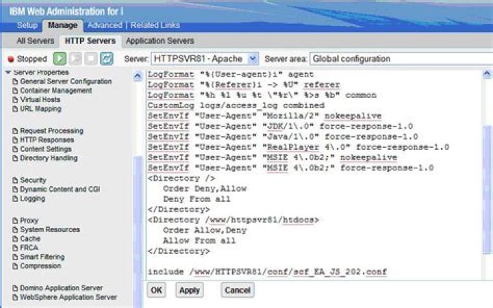 Does IBM HTTP Server use Java