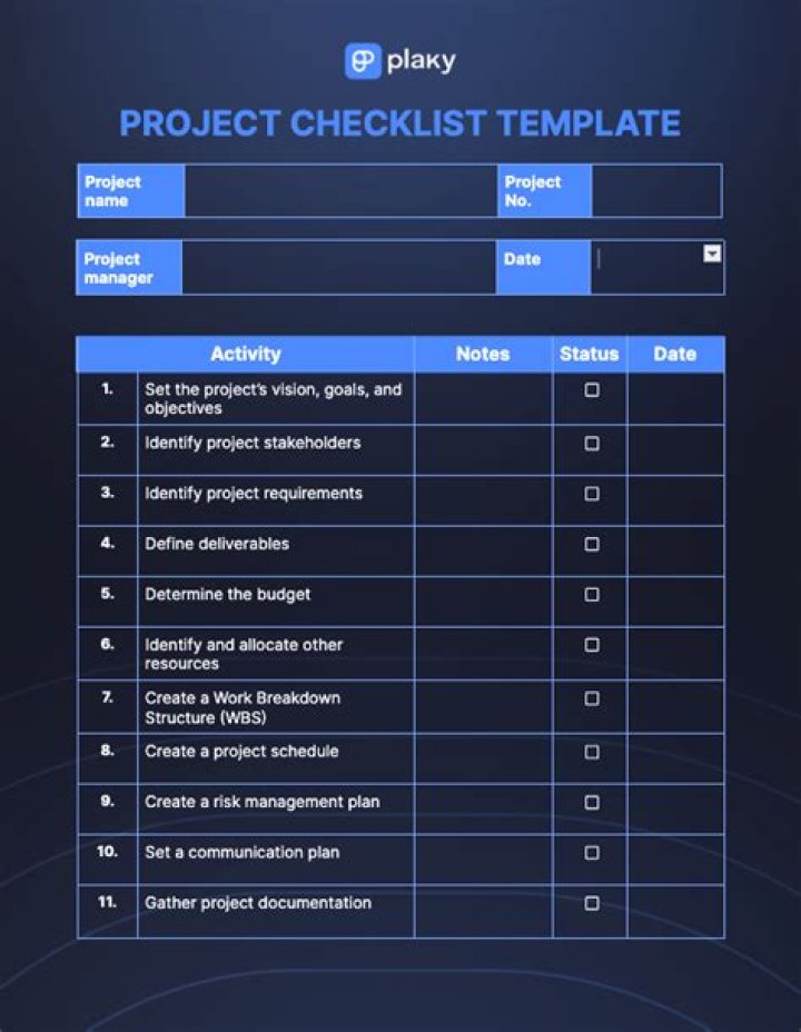 How do I make a project checklist
