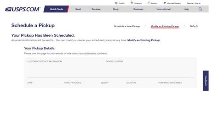 How do I schedule a pickup from USPS
