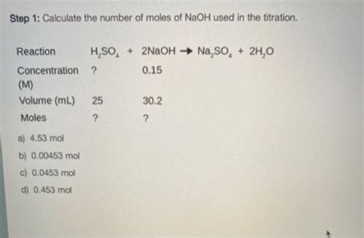 How do you find the moles of NaOH