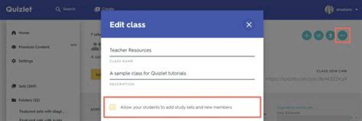 How do you use classes in quizlet