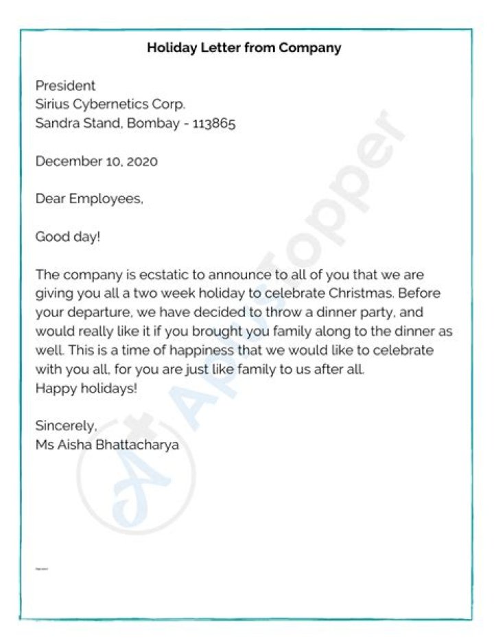 How do you write a holiday letter