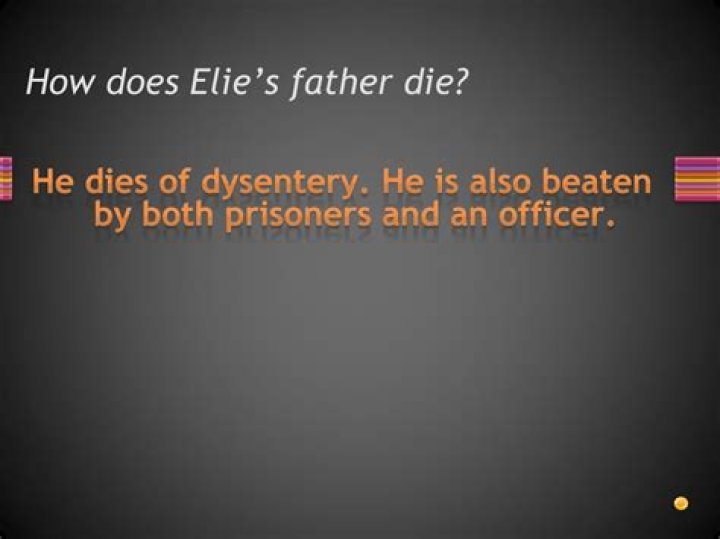 How does Elie Wiesels father die