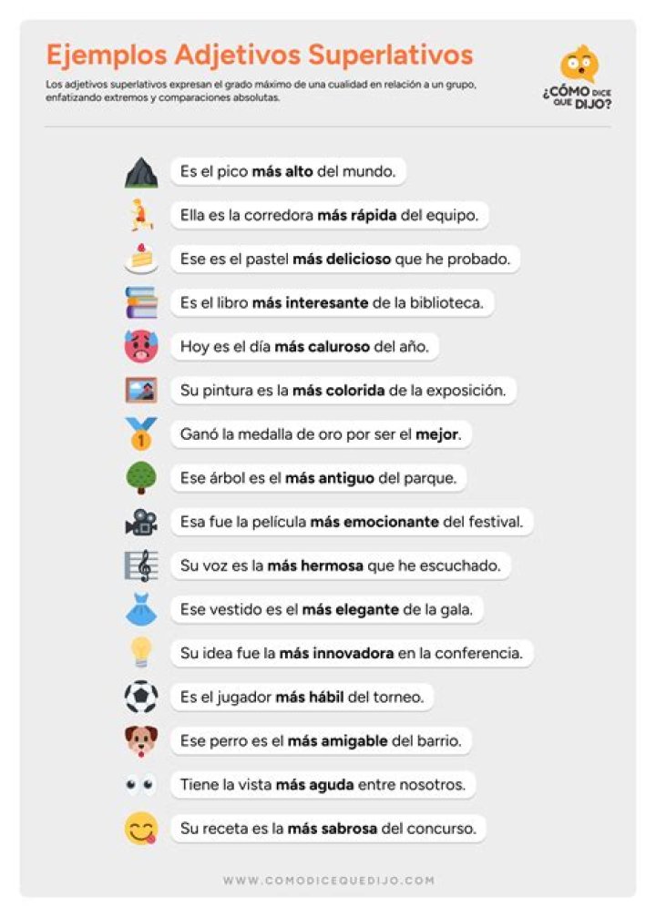 ¿Qué es superlativo y ejemplos