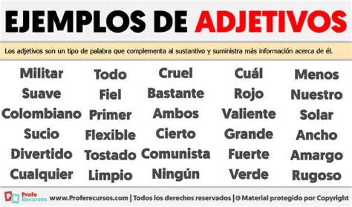 ¿Qué es un adjetivo y 10 ejemplos