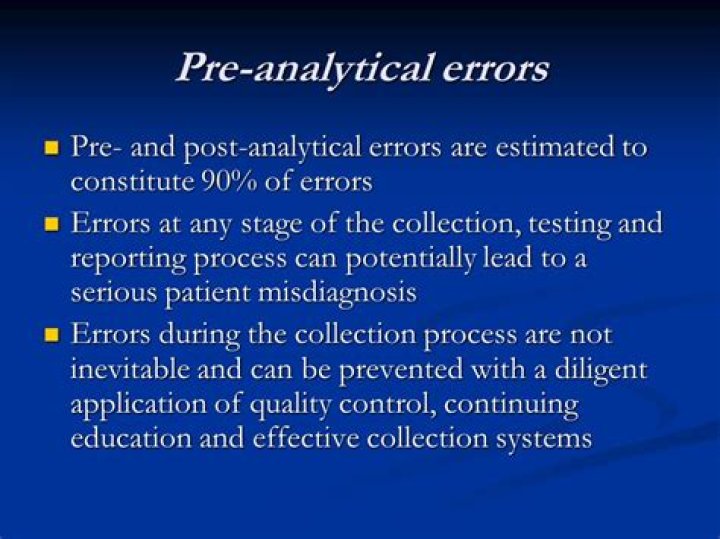 What are pre analytical errors