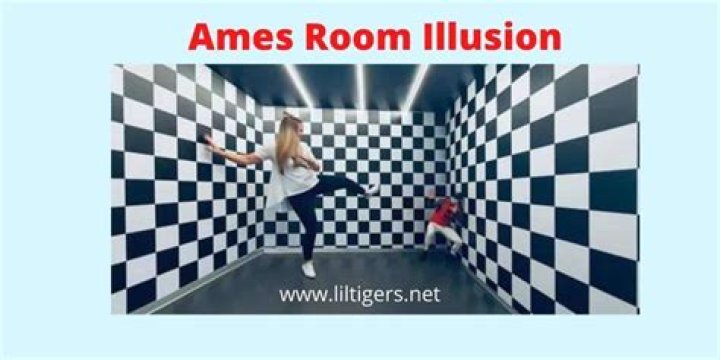 What causes Ames room illusion