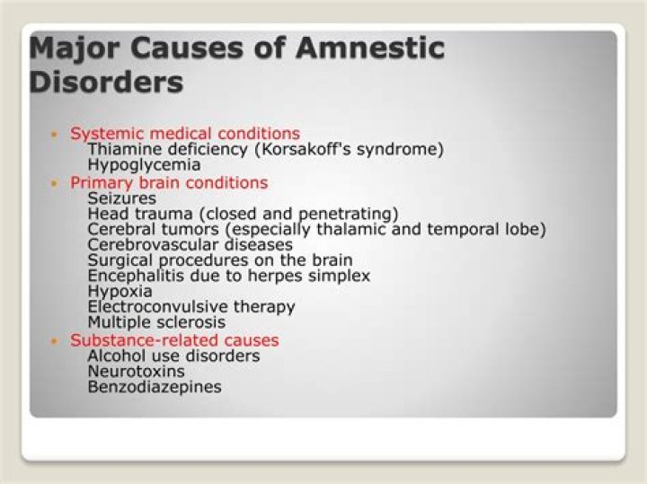 What causes amnestic disorder