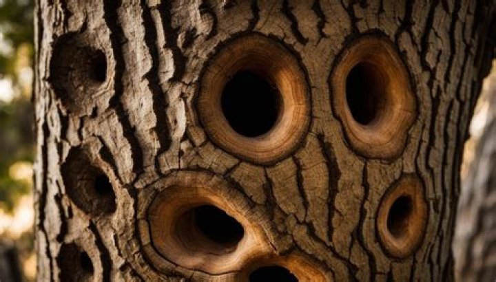 What causes holes in oak trees