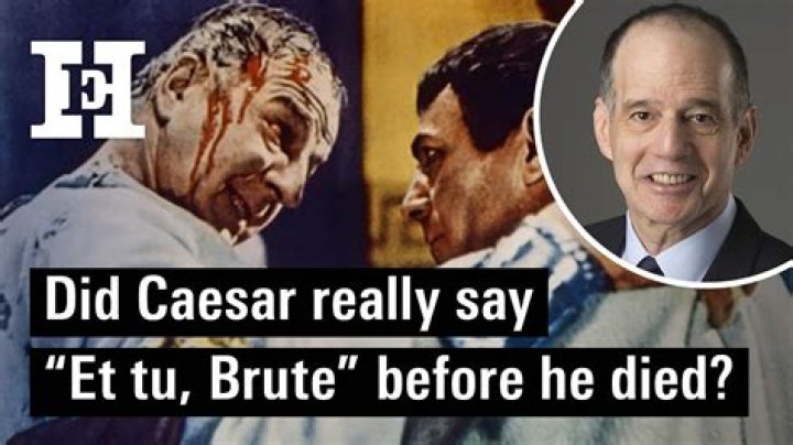 What famous Latin words does Caesar say in Scene 1 line 77 when he sees Brutus among the assassins