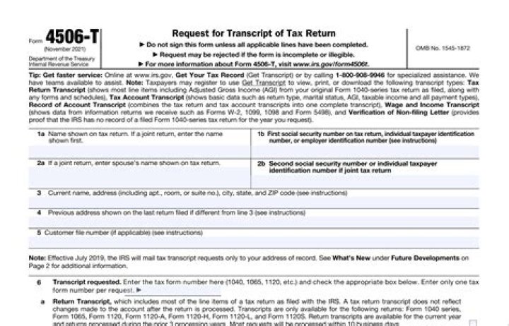 What is a 4506 T form used for