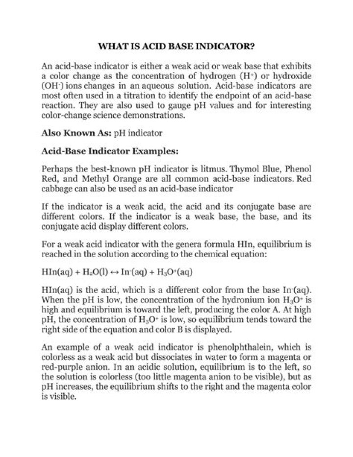 What is a acid-base indicator