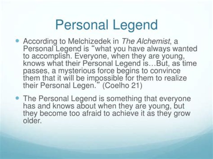 What is a personal legend according to The Alchemist