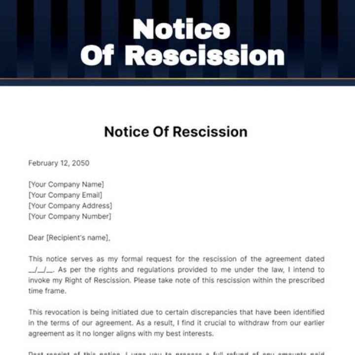 What is a rescind notice