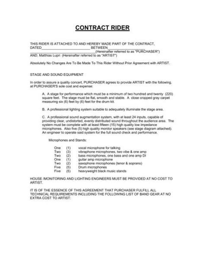 What is a rider in a contract