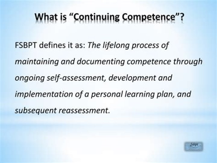 What is continuing competence