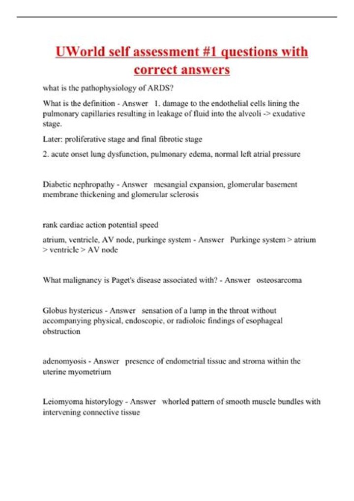 What is Self Assessment UWorld
