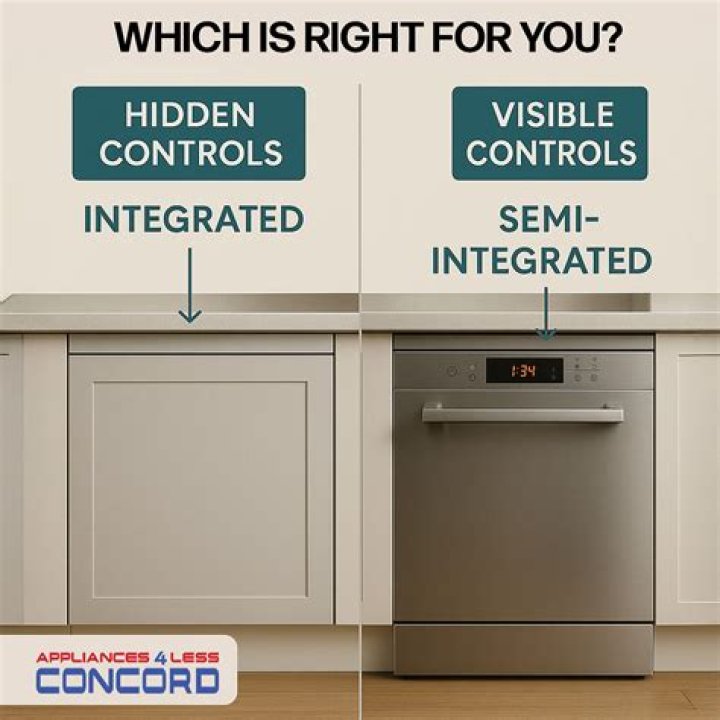 What is the difference between integrated and semi integrated dishwashers