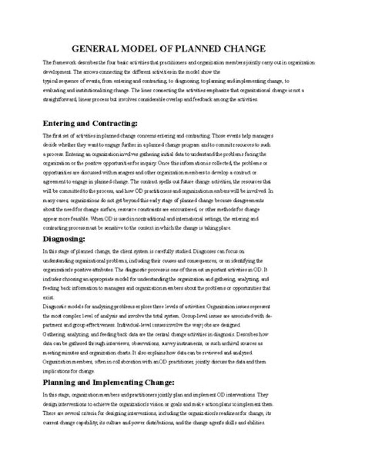 What is the general model of planned change
