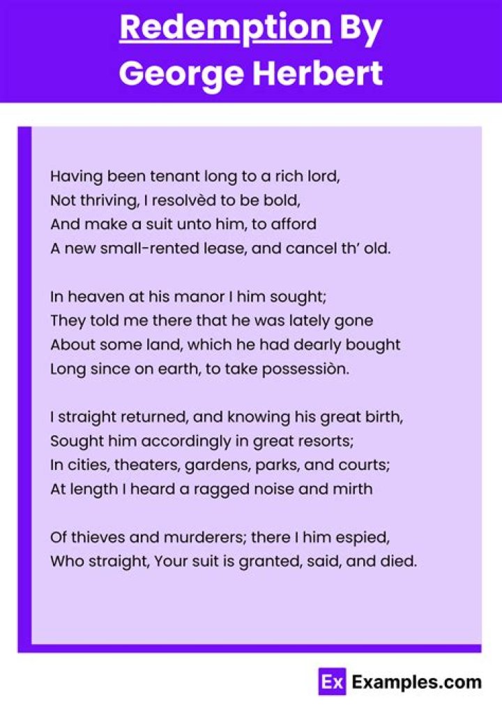 What is the poem redemption about