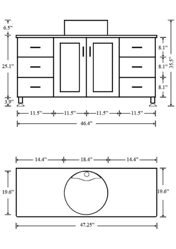 What is the standard depth of bathroom cabinets