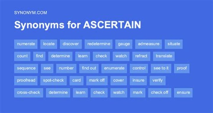 What is the synonym for ascertain