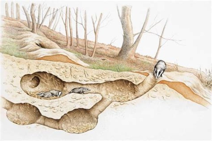 What kind of holes do badgers dig