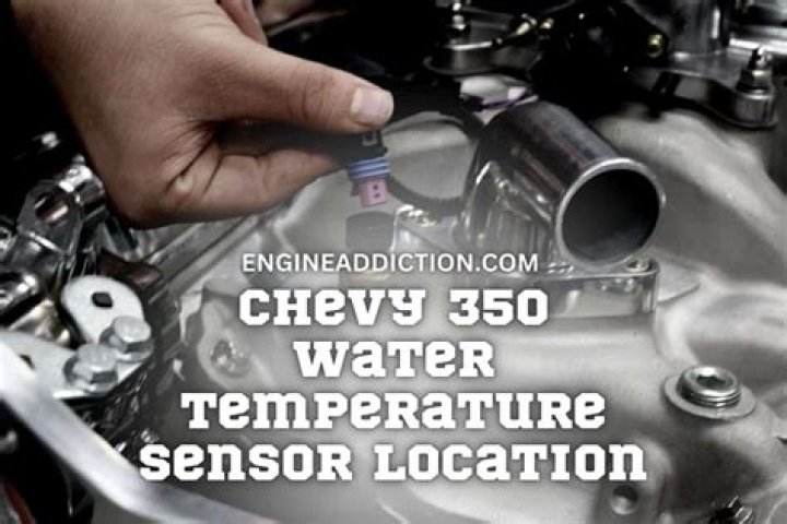 Where is the temperature sending unit on a 350 Chevy