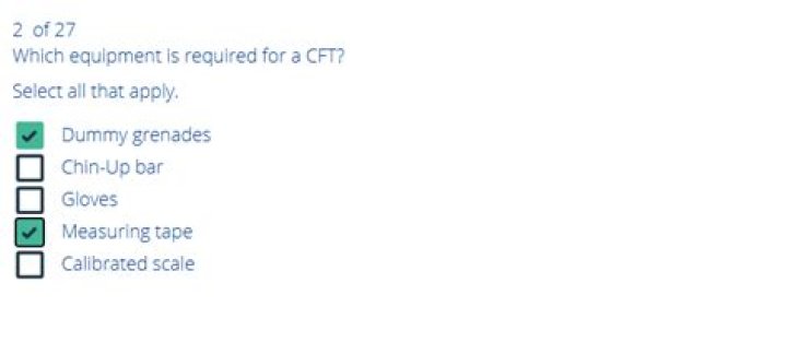 Which equipment is required for a CFT