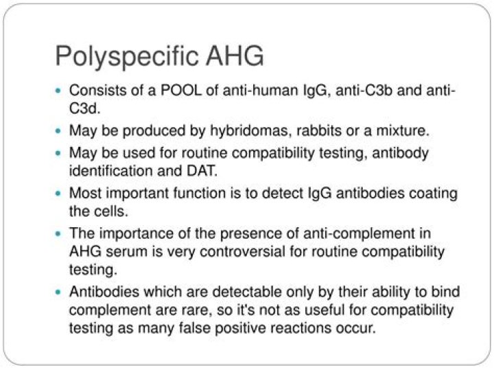 Which IgG antibodies are contained in Polyspecific AHG