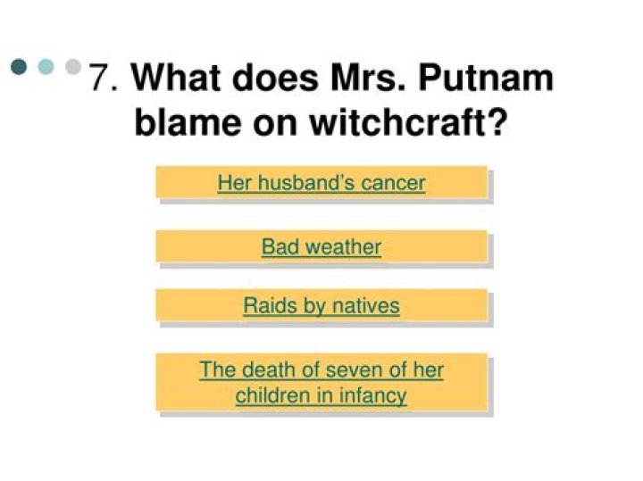 Who does Mrs Putnam blame