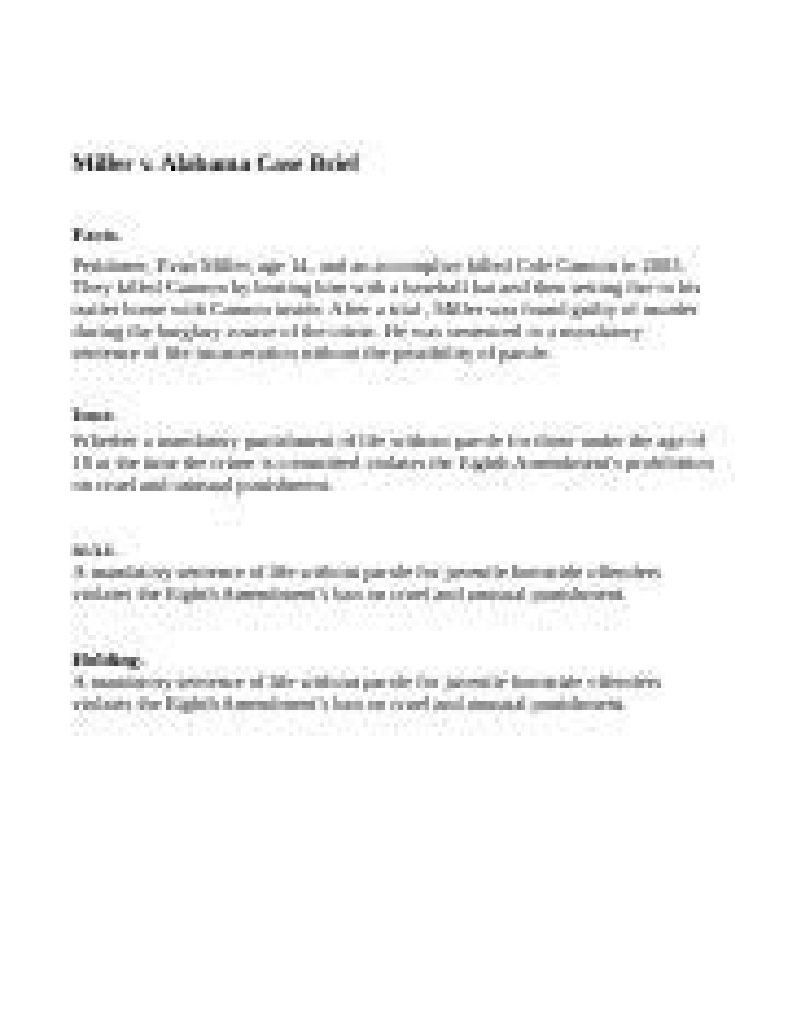 Who won the Miller v Alabama case