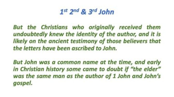 Who wrote the three books of John