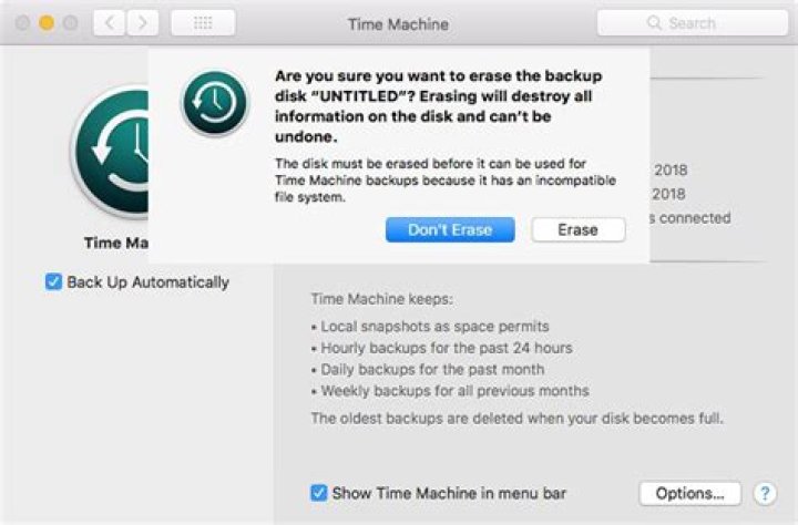 Will Time Machine erase files